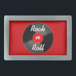 Boucle De Ceinture Rectangulaire Red Retro Record Belt Buckle<br><div class="desc">Le design est d'art original.</div>