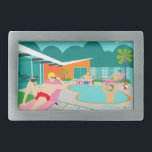 Boucle De Ceinture Rectangulaire Retro Gay Pool Party Belt Buckle<br><div class="desc">Ce design Retro Gay Pool Belt Buckle propose quatre beefcakes à l'ancienne, gays, qui battent la chaleur de Palm Springs en se prélassant autour de l'eau bleu turquoise de leur piscine en forme de boomerang atomique. L'architecture moderne du milieu du siècle sur la fabuleuse maison en pierre orange est clairement...</div>