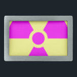 Boucle De Ceinture Rectangulaire Symbole d'avertissement de rayonnement<br><div class="desc">Symbole d'avertissement de rayonnement</div>