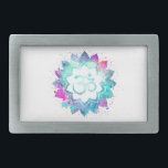 Boucle De Ceinture Rectangulaire Symbole de Lotus OM AUM de mandala d'aquarelle de<br><div class="desc">* Un mandala d'aquarelle de Lotus de symbole d'OM AUM sur une boucle de ceinture blanche de forme de rectangle d'arrière - plan. Les couleurs de mandala sont turquoise, bleus de pourpres et pinks* Ici pour vous est une nouvelle conception attirante vraisemblablement métaphysique spirituellement inclinée de façon saisissante belle d'âge...</div>
