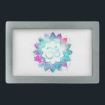 Boucle De Ceinture Rectangulaire Symbole de Lotus OM AUM de mandala d'aquarelle de<br><div class="desc">* Un mandala d'aquarelle de Lotus de symbole d'OM AUM sur une boucle de ceinture blanche de forme de rectangle d'arrière - plan. Les couleurs de mandala sont turquoise, bleus de pourpres et pinks* Ici pour vous est une nouvelle conception attirante vraisemblablement métaphysique spirituellement inclinée de façon saisissante belle d'âge...</div>