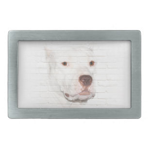Boucle De Ceinture Rectangulaire Terrier blanc