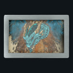 Boucle De Ceinture Rectangulaire Tête de dragon bleu<br><div class="desc">Bleu Dragon Head Belt Buckle</div>