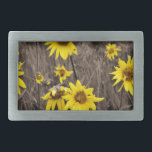 Boucle De Ceinture Rectangulaire Tournesol dans la Montagne Rocheuse<br><div class="desc">Tournesol dans le parc national des Rocheuses. Photo prise par l'artiste Sandy Closs tournesol "fleurs sauvages",  fleurs sauvages,  fleurs sauvages,  tournesols,  automne,  automne,  jaune,  herbe,  moutarde,  pays,  jardin,  saisonnier,  fleurs de maïs,  fleur de maïs</div>