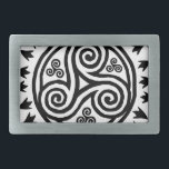 Boucle De Ceinture Rectangulaire Triskel et hermines bretons<br><div class="desc">Symboles bretons et celtiques</div>