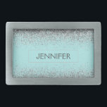 Boucle De Ceinture Rectangulaire Turquoise Aqua Blue Silver Parties scintillant Gir<br><div class="desc">Aqua Blue Turquoise et Silver Sparkle Parties scintillant Monogramme Nom Ceinture Buckle. Cela rend la graduation parfaite, doux 16 16ème, 18ème, 21ème, 30ème, 40ème, 50ème, 60ème, 70ème, 80ème, 90ème, 100ème anniversaire, mariage, douche nuptiale, anniversaire, baby shower ou cadeau de fête de bachelorette pour quelqu'un qui aime les styles glam luxe...</div>