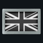 Boucle De Ceinture Rectangulaire Union Jack ~ Noir et Blanc<br><div class="desc">Une Union Jack noire et blanche</div>