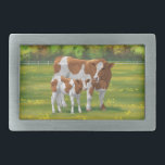 Boucle De Ceinture Rectangulaire Vache de Guernesey et veau mignon dans les pâturag<br><div class="desc">La race de bétail de Guernesey tire son nom de l'île de Guernesey dans les îles Anglo-Normandes. Il peut aller du brun clair et blanc à un brun rougeâtre et blanc. Ce brun et blanc a souvent un motif de repérage semblable à un Holstein, mais il est brunâtre plutôt que...</div>