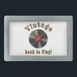 Boucle De Ceinture Rectangulaire Vintage - Back to Vinyl, the record is back<br><div class="desc">L'image montre un disque vinyle,  un type de format d'enregistrement audio physique fait à partir de matériau vinyle. L'expression "retour aux bases" suggère un retour aux formes traditionnelles plus anciennes. Le sentiment de nostalgie pour la musique et le désir pour le passé de redevenir actuel</div>