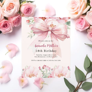 Boucles d'arc rose pâle crème invitation anniversa