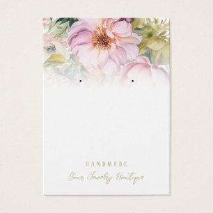 Boucles de fleurs d'aquarelle Bijoux Cartes d'affi