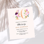 Boucles de pêche rose 40e anniversaire invitation<br><div class="desc">Une invitation moderne, élégante et glamour pour une fête de 40e anniversaire. Un arrière - plan de couleur pêche. Décoré avec des numéros de foral en faux or et rose. Le nom est écrit avec un script de style moderne écrit à la main. Personnalisez et ajoutez les détails de votre...</div>