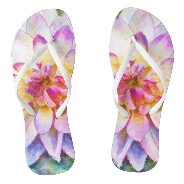 Boucles de tongs florales Gras Lily Dahlia (Semelle)