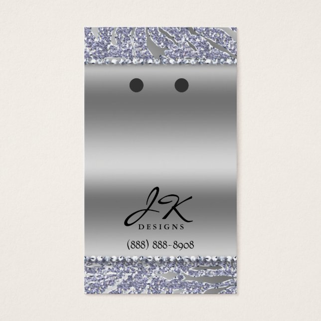 Boucles d'oreille Cartes d'affichage Bijoux Zebra  (Devant)