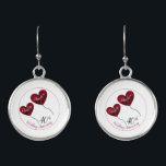 Boucles D'oreilles 40e anniversaire du mariage de Ruby ballon à coeur<br><div class="desc">Boucles d'oreilles personnalisées 40ème anniversaire de mariage de rubis avec un design rose ballon coeur rouge. Un cadeau parfait pour un mari de donner à sa femme après quarante ans de mariage ou pour un enfant de donner à sa mère. Les noms et l'anniversaire indiqués peuvent être customisés. Des liens...</div>