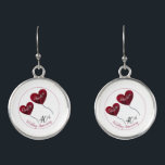 Boucles D'oreilles 40e anniversaire du mariage de Ruby ballon à coeur<br><div class="desc">Boucles d'oreilles personnalisées 40ème anniversaire de mariage de rubis avec un design rose ballon coeur rouge. Un cadeau parfait pour un mari de donner à sa femme après quarante ans de mariage ou pour un enfant de donner à sa mère. Les noms et l'anniversaire indiqués peuvent être customisés. Des liens...</div>