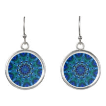 Boucles d'oreilles bleu vert Mandala