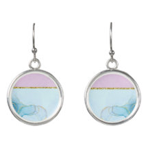 Boucles d'oreilles coucher de soleil abstrait doux
