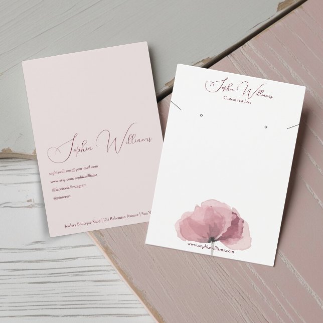 Boucles d'oreilles et collier de coquelicot Carte  (Créateur téléchargé)