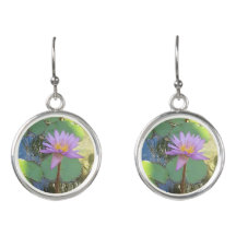 Boucles d'oreilles goutte de nénuphar en argent