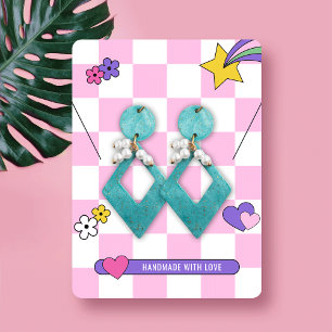 Boucles d'oreilles Super Retro Rose Bijoux Cartes
