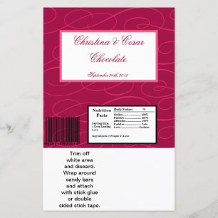Boucles/S rose framboise Hershey's Large Bar Wrapp