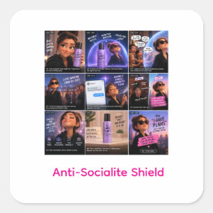 Bouclier d'anti-mondain Introverti Autocollant Drô