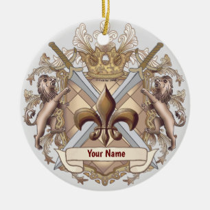 Bouclier de Lion Griffin nom de famille ornement