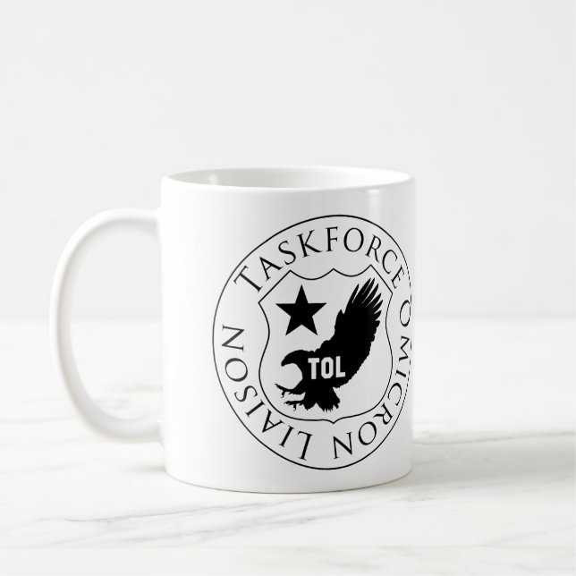 Bouclier de TOL (2), noir sur la tasse blanche (Gauche)