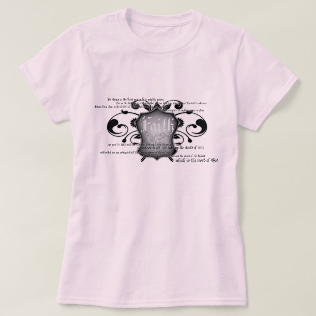 Bouclier du T-shirt des femmes de la foi (armure (Design devant)