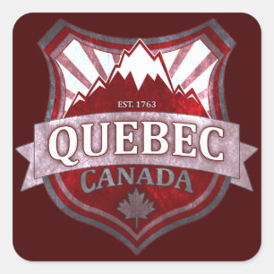 Bouclier rouge du Québec Canada autocollants carré