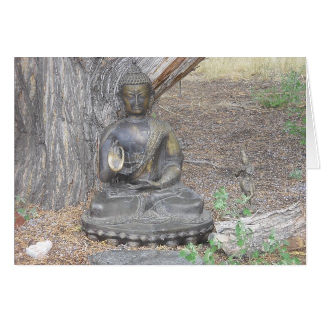 Bouddha dans la carte en bois (Devant horizontal)