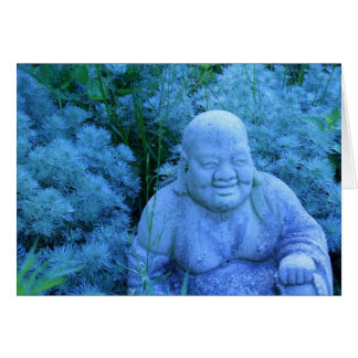 Bouddha de jardin (Carte photo blanc)