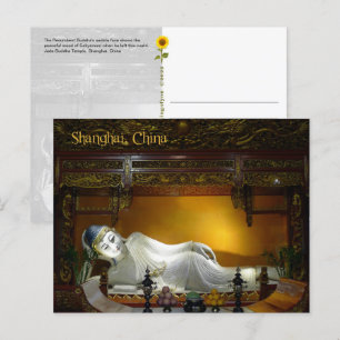 Bouddha en cours, Shanghai, Chine - carte postale