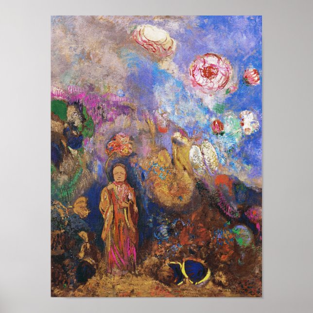 Bouddha et la Fleur - Poster imprimé par Redon (Devant)