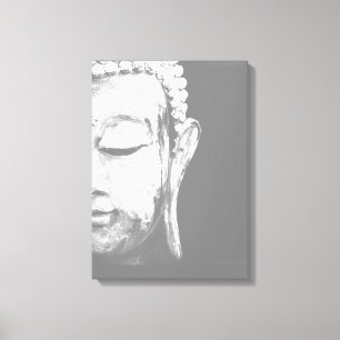 Bouddha Face noir blanc toile Art Imprimer
