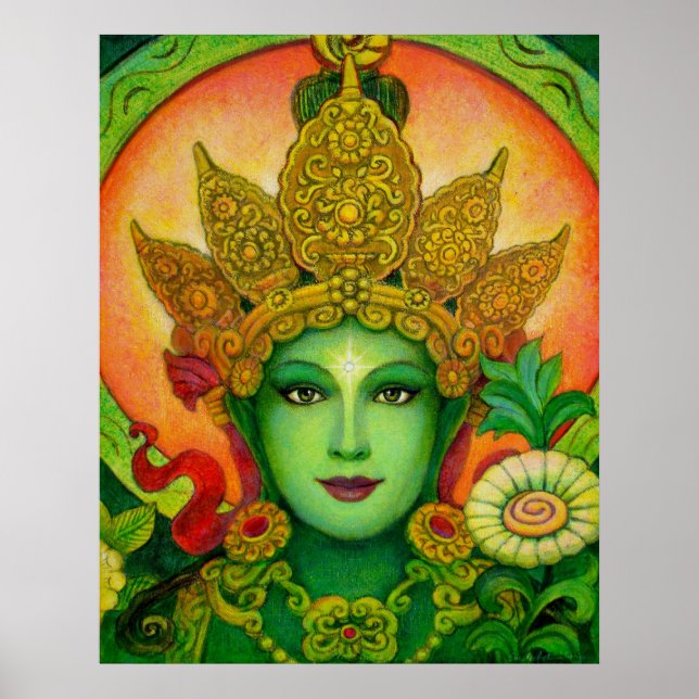 Bouddha Goddess Green Tara beau art Poster (Devant)