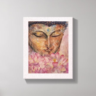 Bouddha Lotus rose Aquarelle toile Imprimer