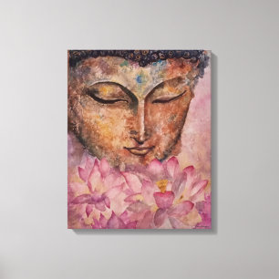 Bouddha Pink Lotus Aquarelle Imprimer Toile Emball