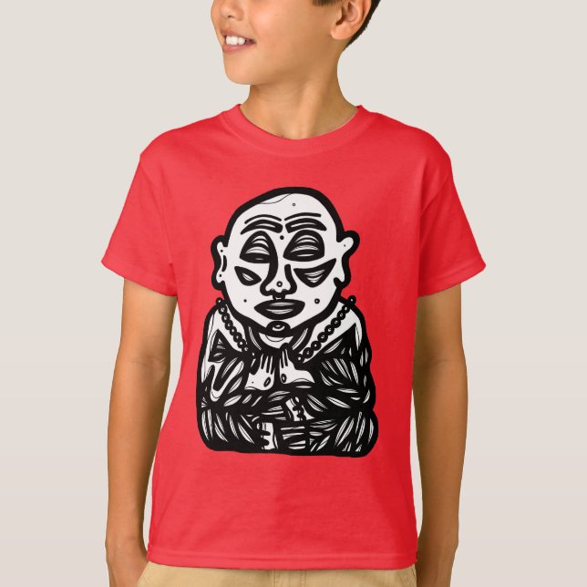 "Bouddha prient" le T-shirt de Hanes TAGLESS® (Devant)