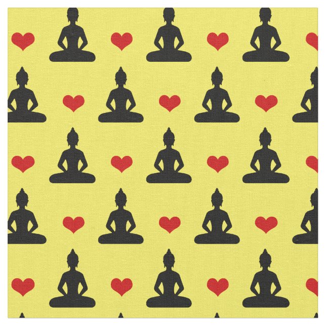 Bouddha & Red Heart Mode Tissu / Bouddhisme Yoga (Fermer)