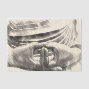 Bouddha remet le papier de soie de soie de Dhyana