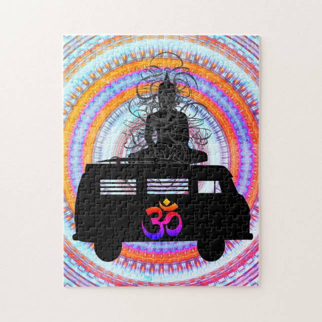 Bouddha Rétro Hippie Symbole Om Mandala Puzzle (Vertical)