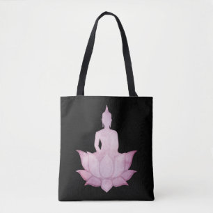 Bouddha sur le Sac fourre-tout rose Lotus