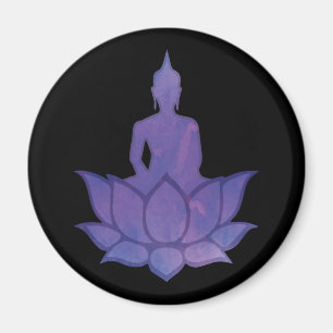 Bouddha sur Lotus Purple Magnet