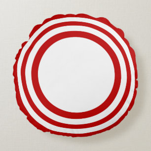 Boudine de cible, coussin rond Rouge-Blanc