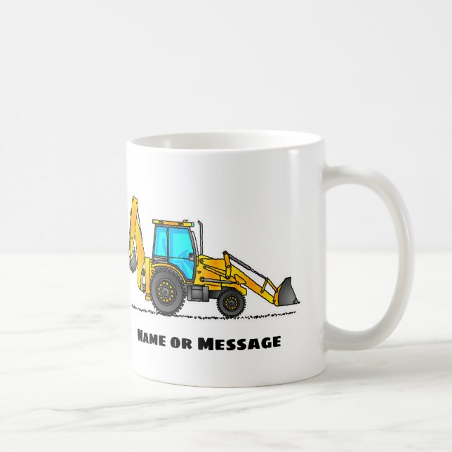 Boue à dos, Boue d'excavateur, Mug à thème de cons (Droite)