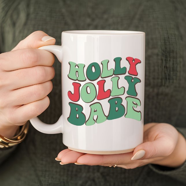 Boue de bébé sainte, Joyeuse tasse de noël (holly jolly babe mug, merry christmas mug, personalized mug, custom name mug, christmas vibes mug)