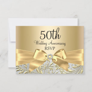 Boue d'or florale Swirl 50e anniversaire RSVP