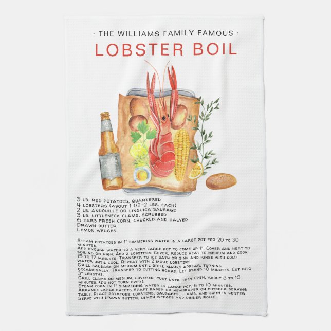 Boufée de homard d'été | Serviette à thé de recett (Vertical)